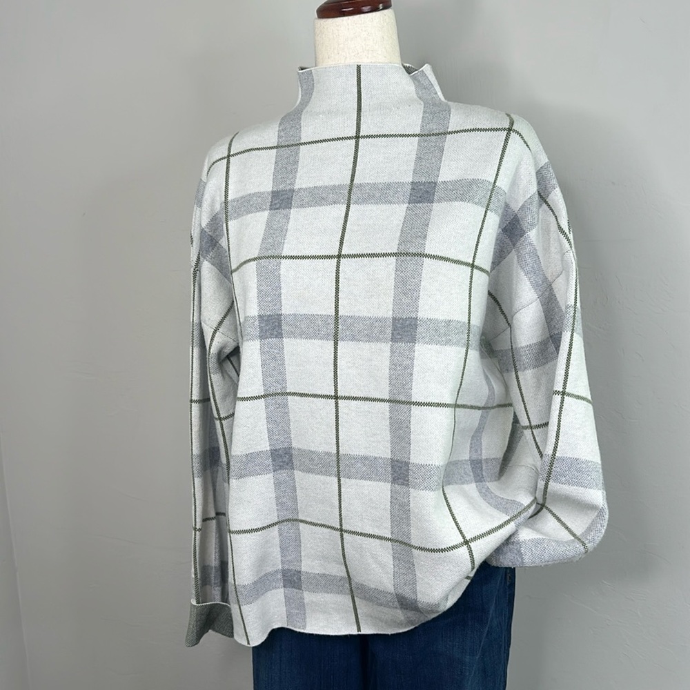 Jones & Co. Plaid Turtleneck Sweater